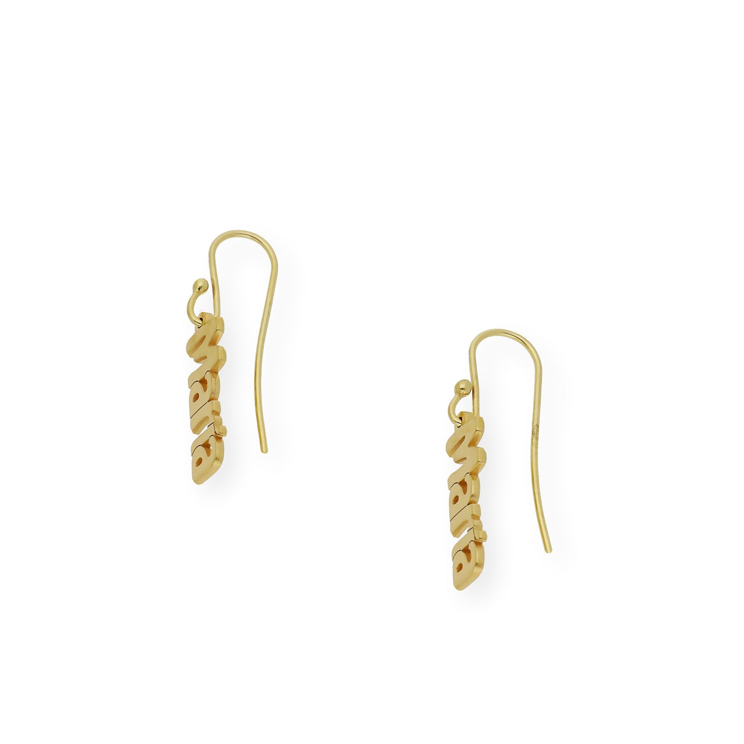 Pendientes Eloise Nombre Personalizado en Plata 925 con Baño de Oro 18k