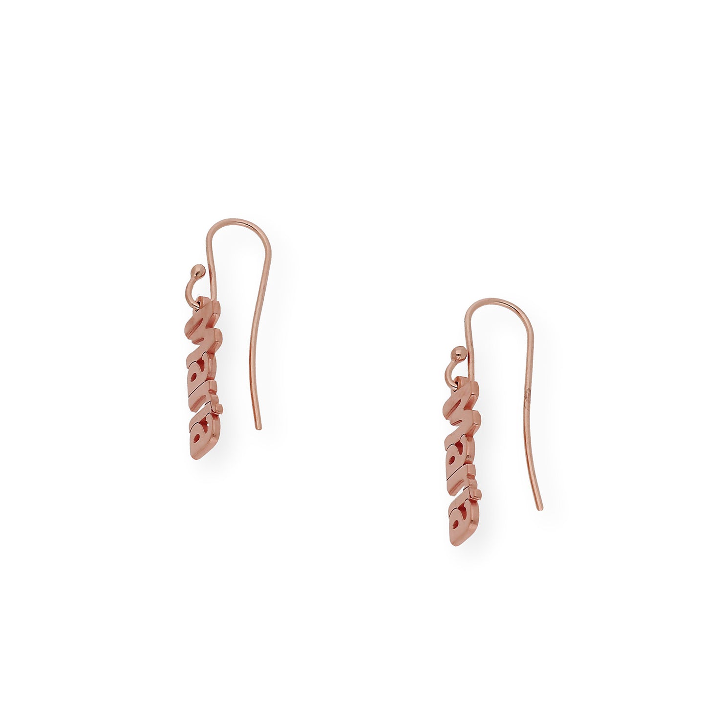 Pendientes Eloise Nombre Personalizado en Plata 925 con Baño de Oro Rosa 18k