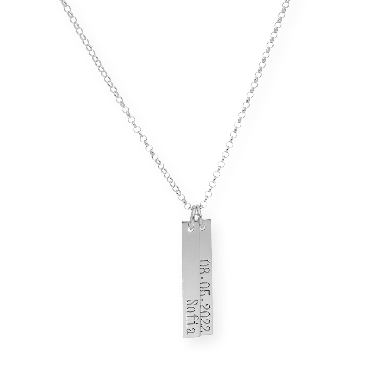 Colgante Ellen Placas Personalizables en Plata 925