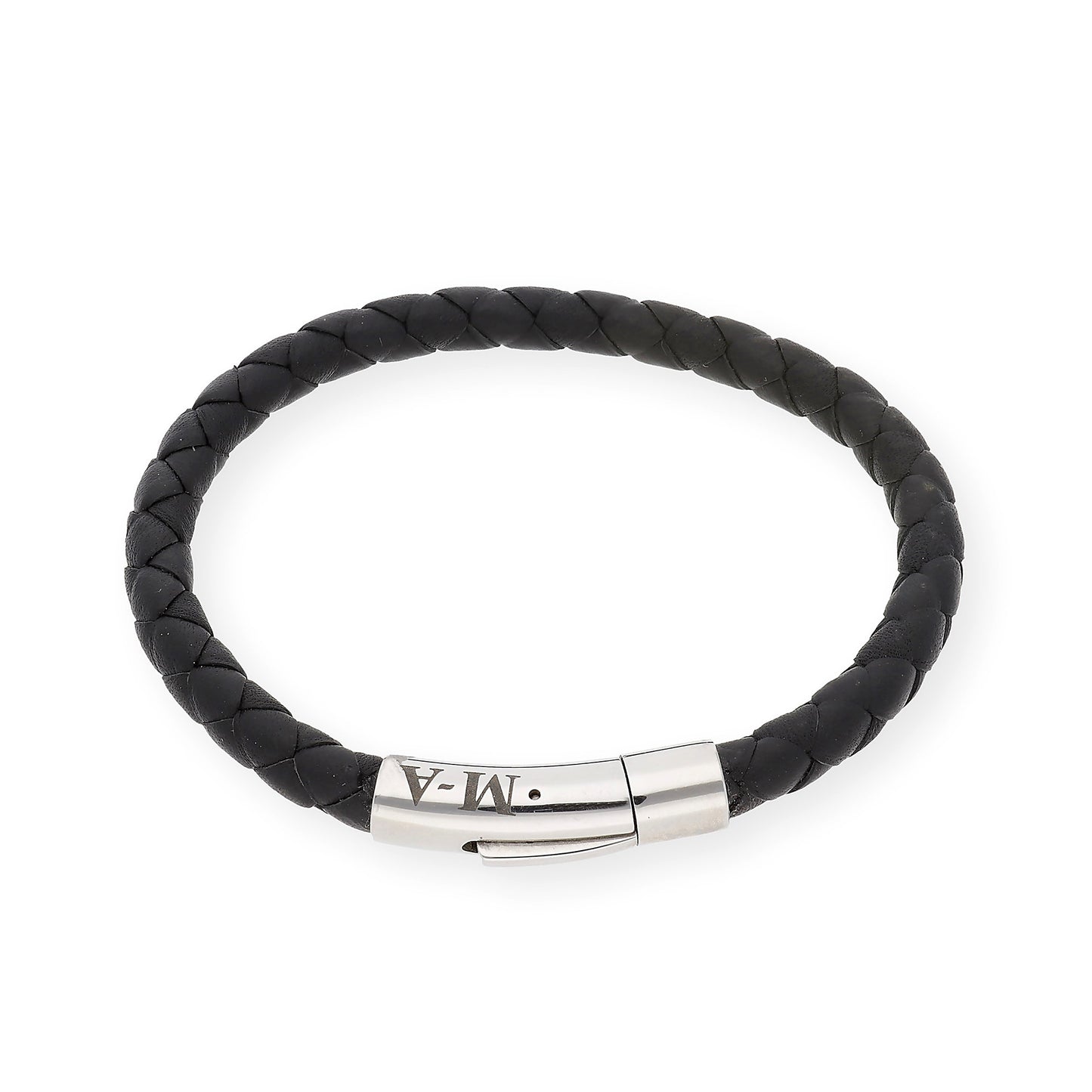 Pulsera Theo en Cuero Trenzado y Acero inoxidable