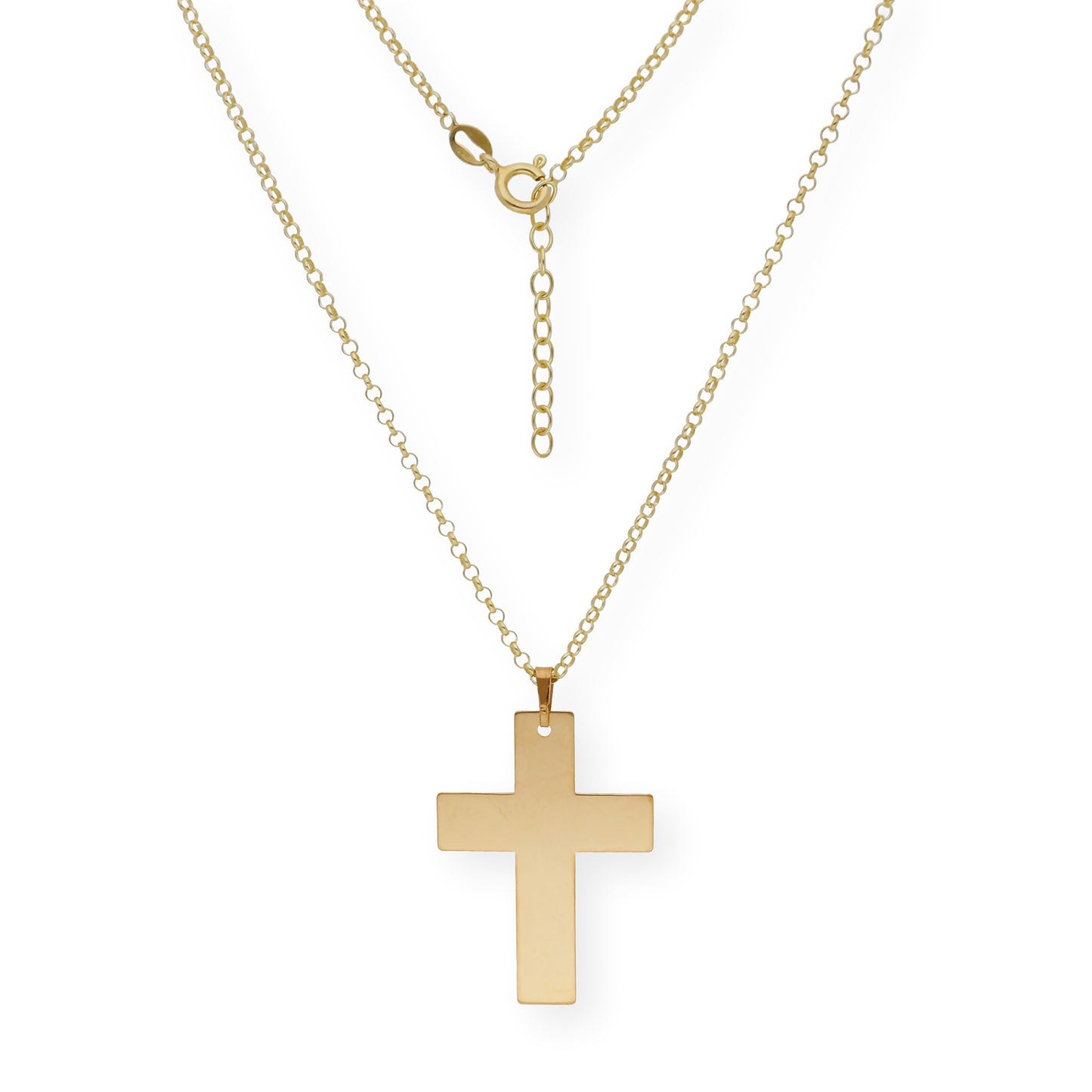 Colgante Cruz Grande en Plata 925 con Baño de Oro 18k