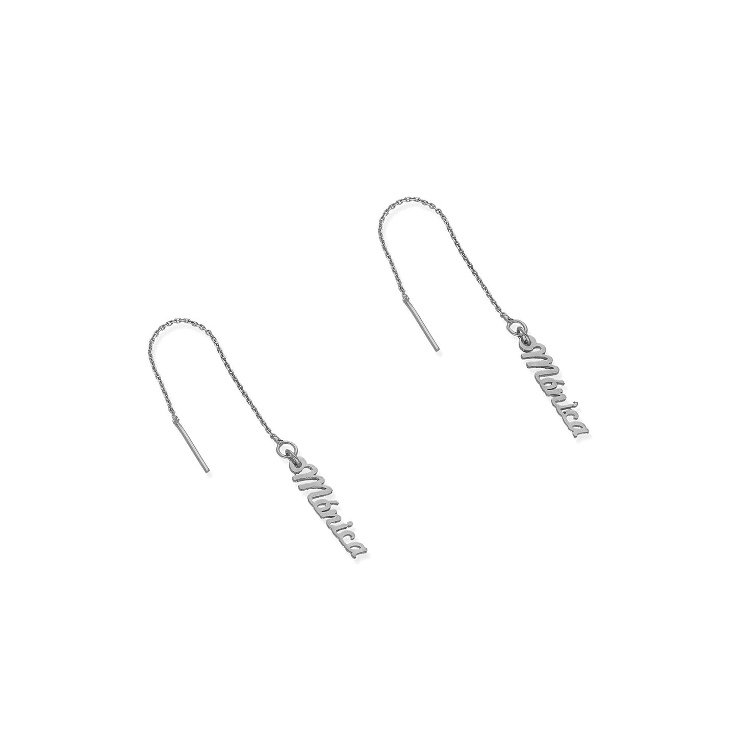Pendientes Hera colgantes Nombre en Plata 925 con baño de Oro rosa 18k