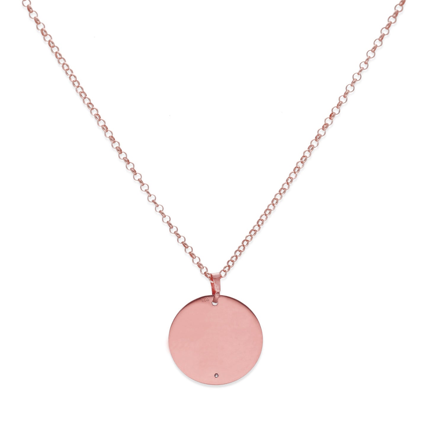Collar Inari Dije inicial con diamante en Plata 925 y Baño Oro rosa 18k