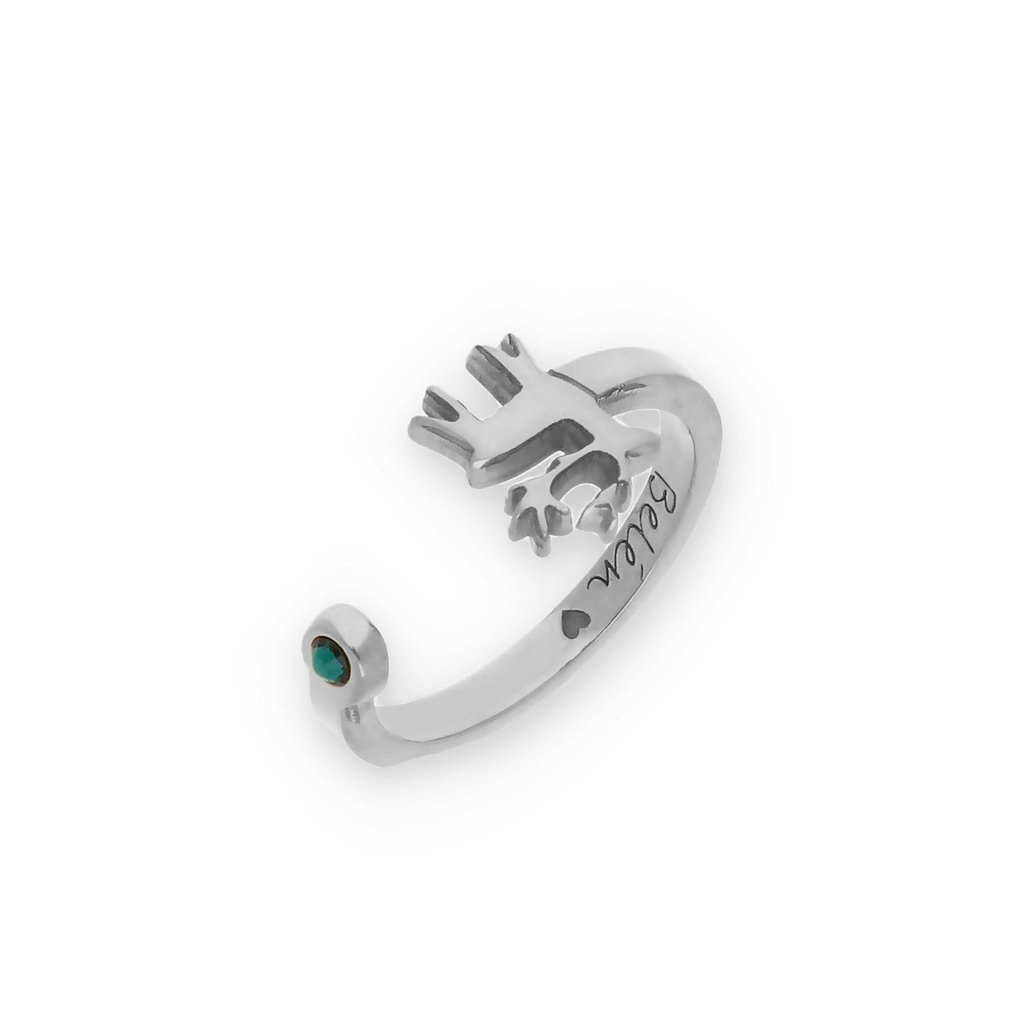 Anillo Reno Nombre y Piedra Color en Plata de Ley 925