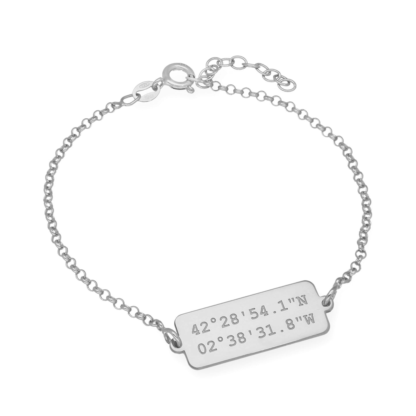 Pulsera Hades Coordenadas en Plata de Ley 925 con baño Oro rosa 18k