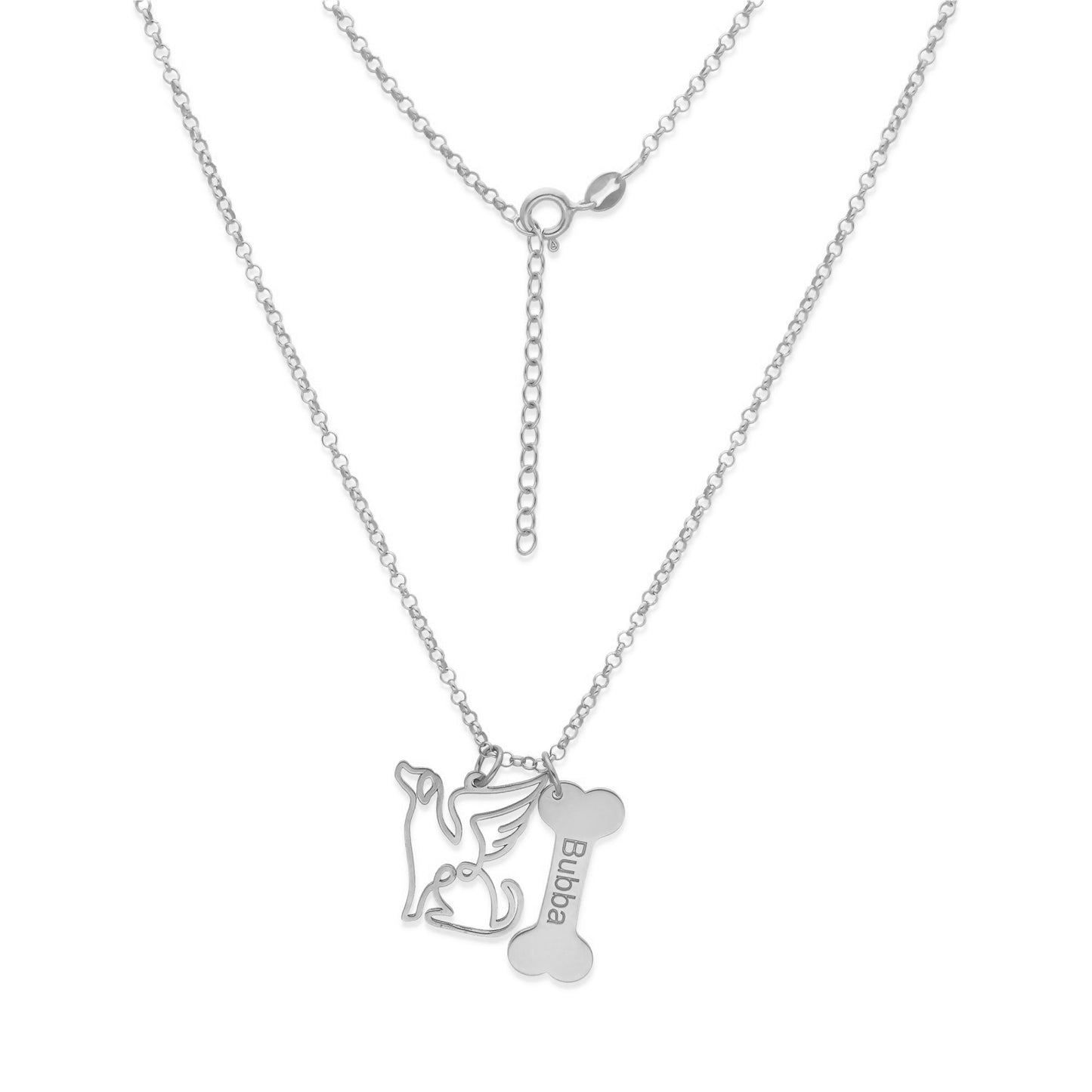 Colgante Coco hueso y nombre en Plata de Ley 925
