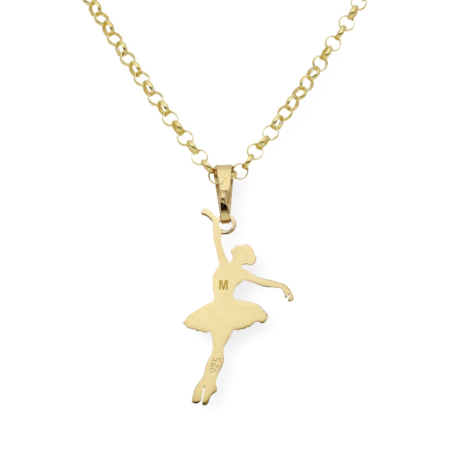 Colgante Bailarina en Plata de Ley 925 y baño Oro 18k