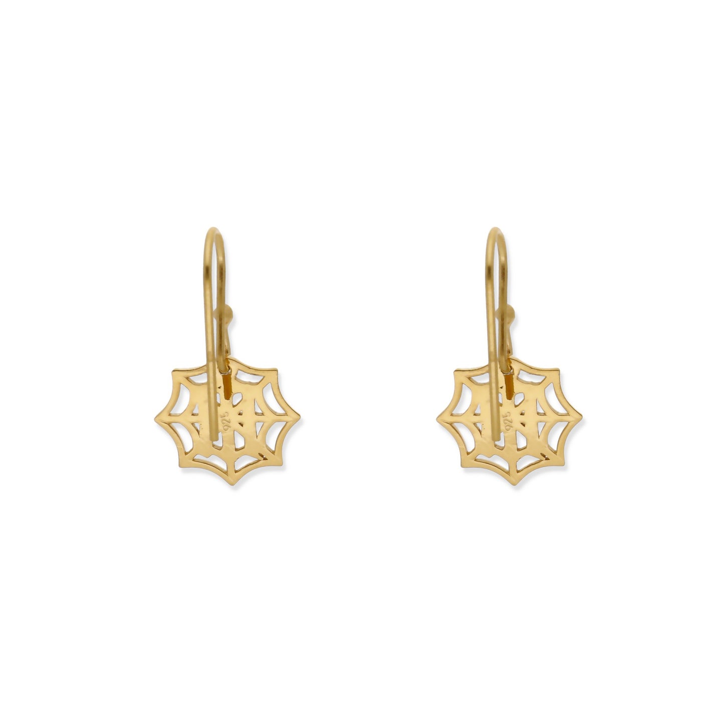 Pendiente Inicial Telaraña en Plata de Ley 925 y baño Oro 18k