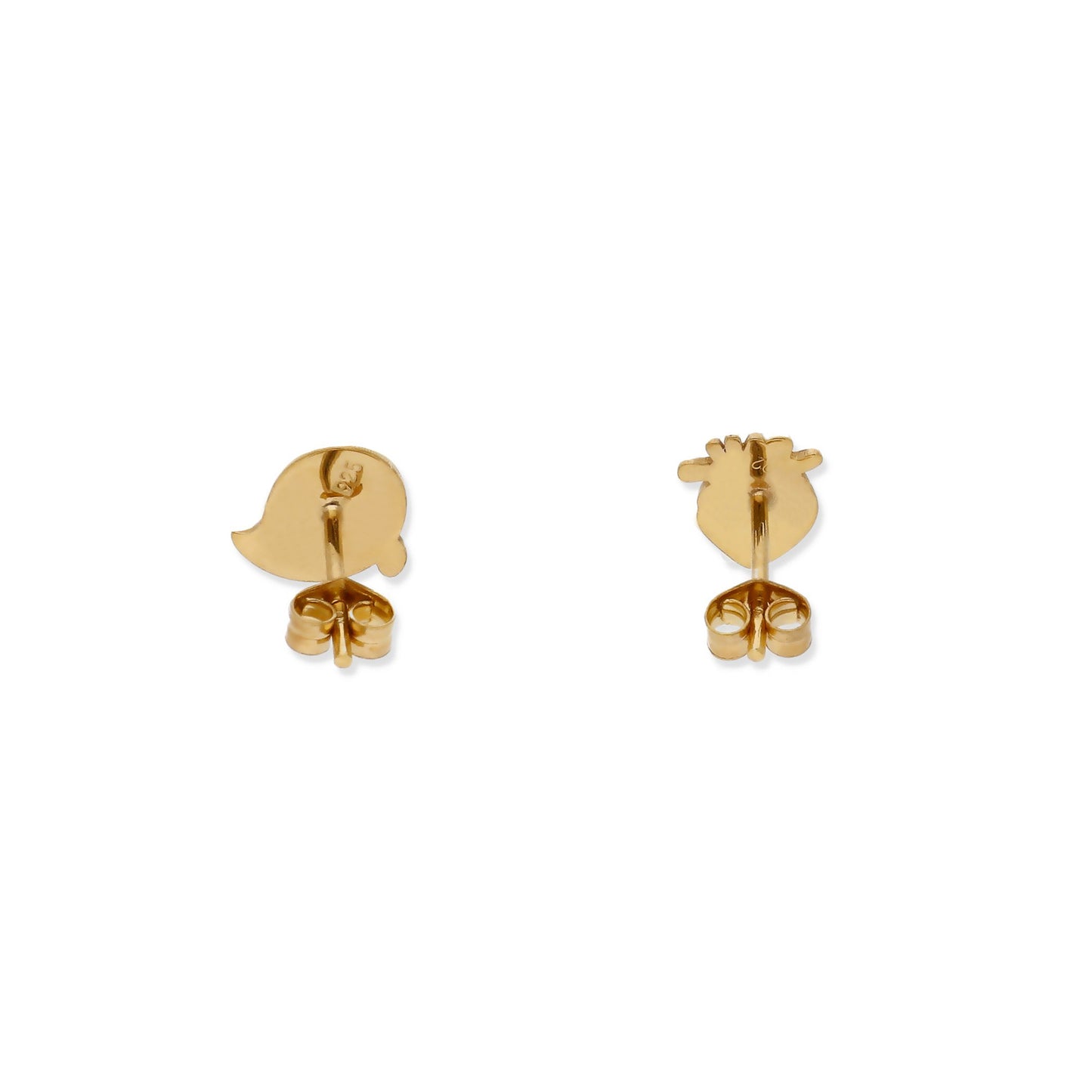 Pendiente Fantasma/Corazón Halloween en Plata de Ley 925 y baño Oro 18k
