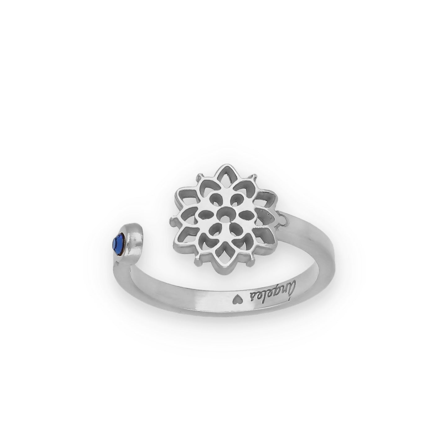 Anillo Copo de Nieve y Piedra Color en Plata de Ley 925
