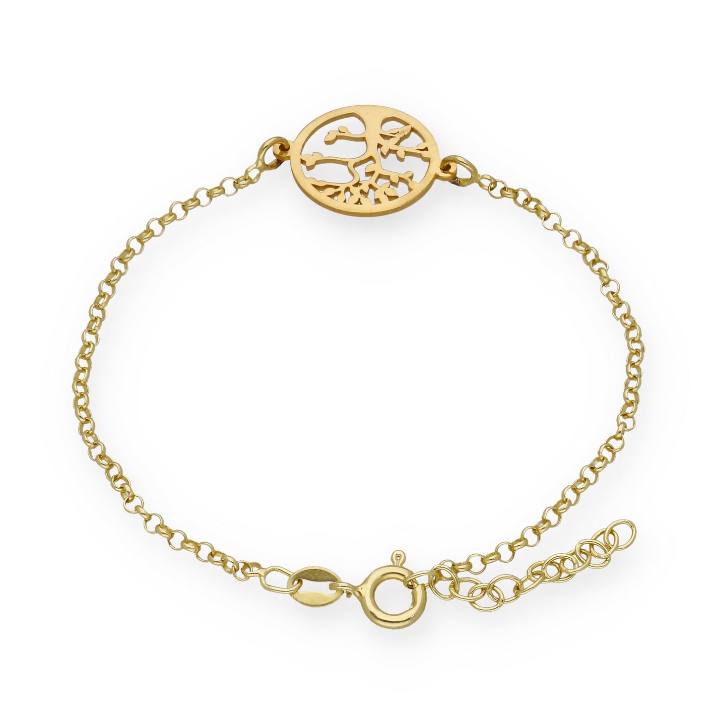 Pulsera Árbol de la vida en Plata de Ley 925 y baño Oro 18k