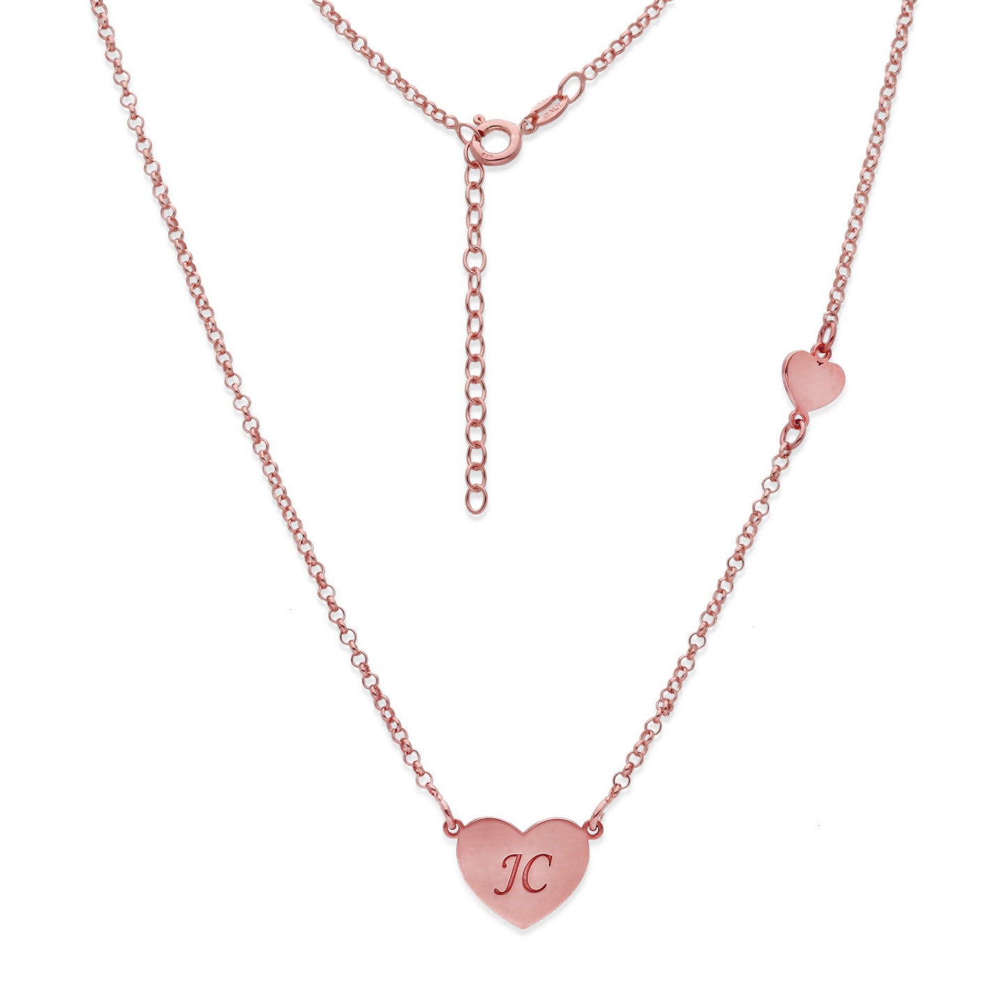 Colgante Aine Corazón en Plata de Ley 925 y baño Oro rosa 18k