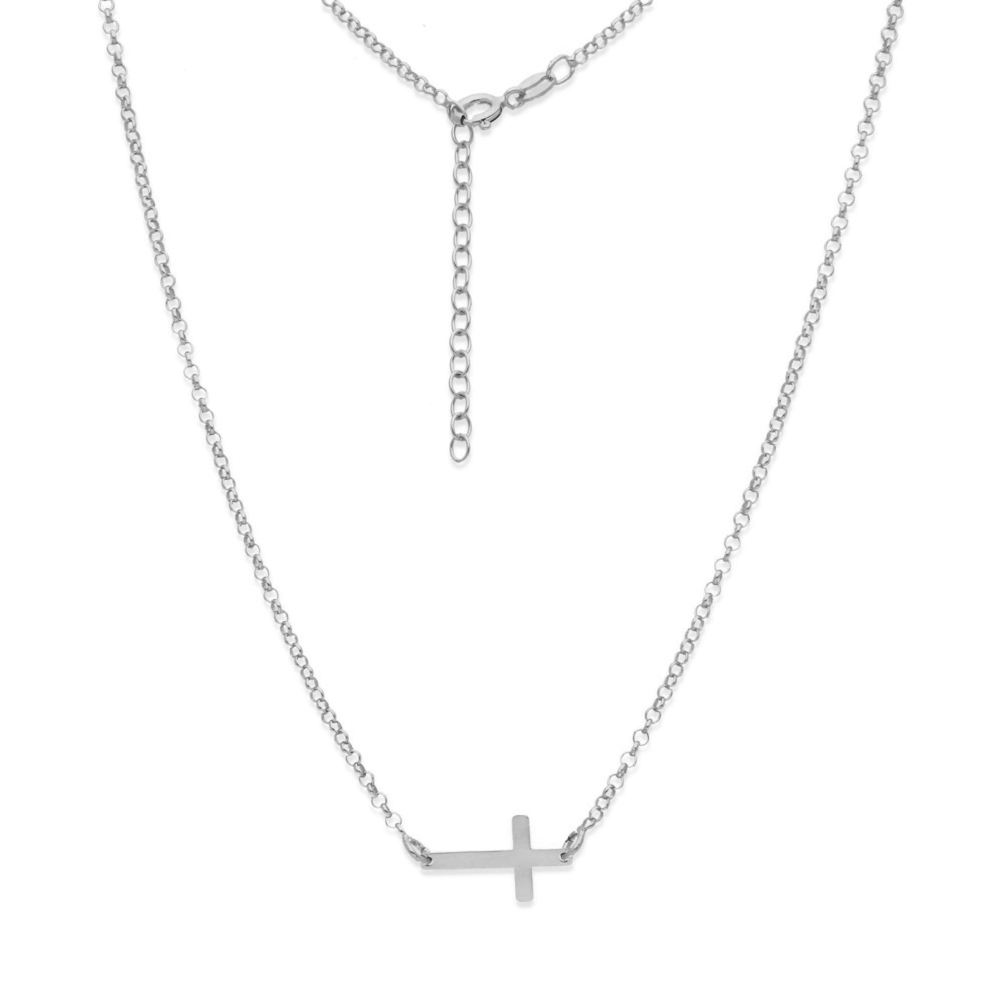 Colgante Cruz Comunión en Plata de Ley 925 y baño Oro 18k