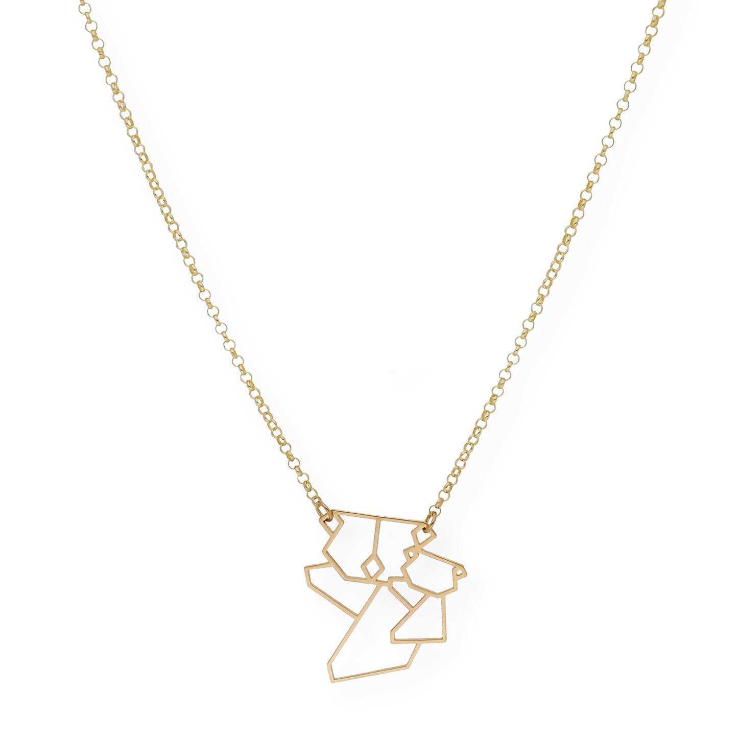 Colgante Koala Origami en Plata de Ley 925 y baño Oro 18k