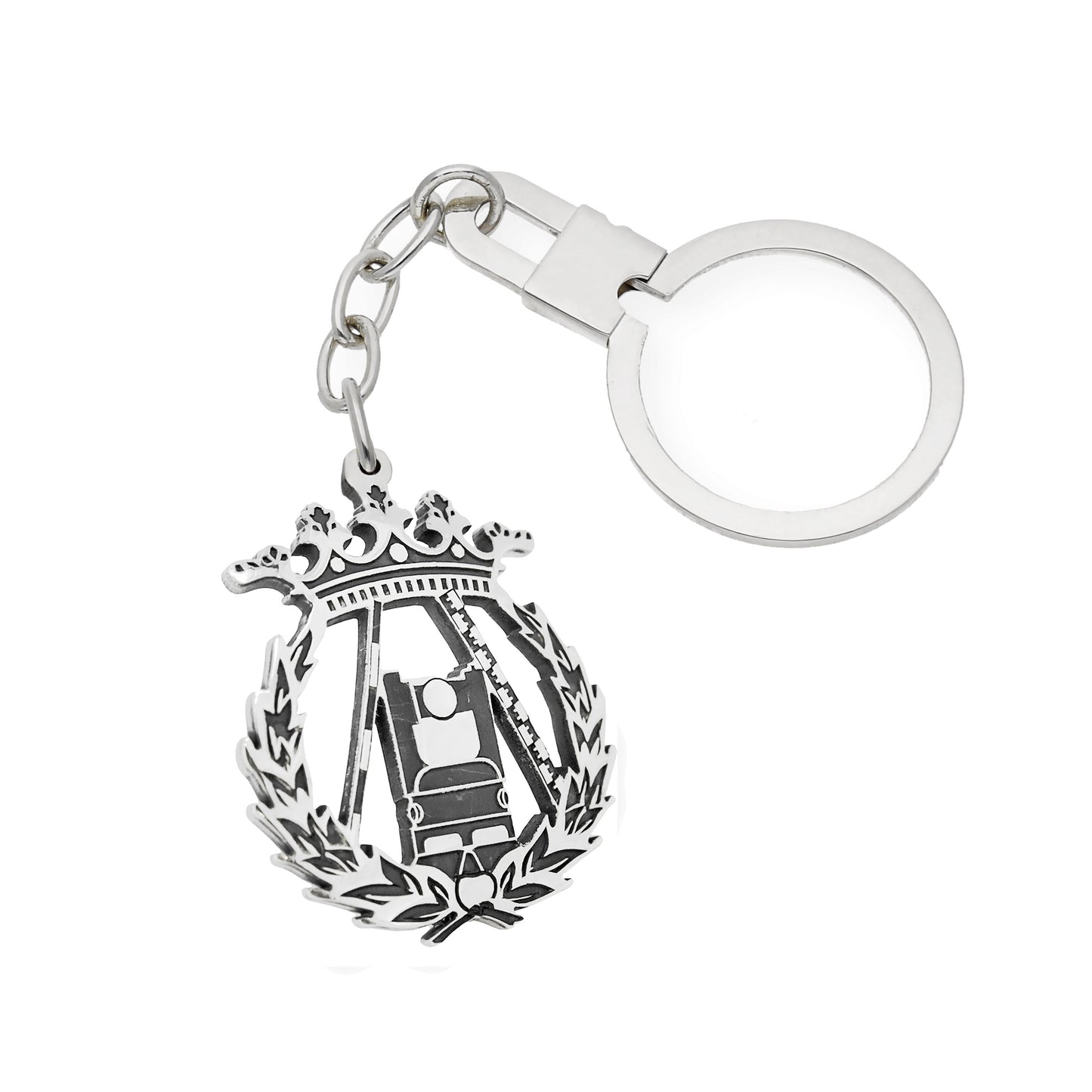 Llavero Insignia de Topografía en Plata de Ley 925