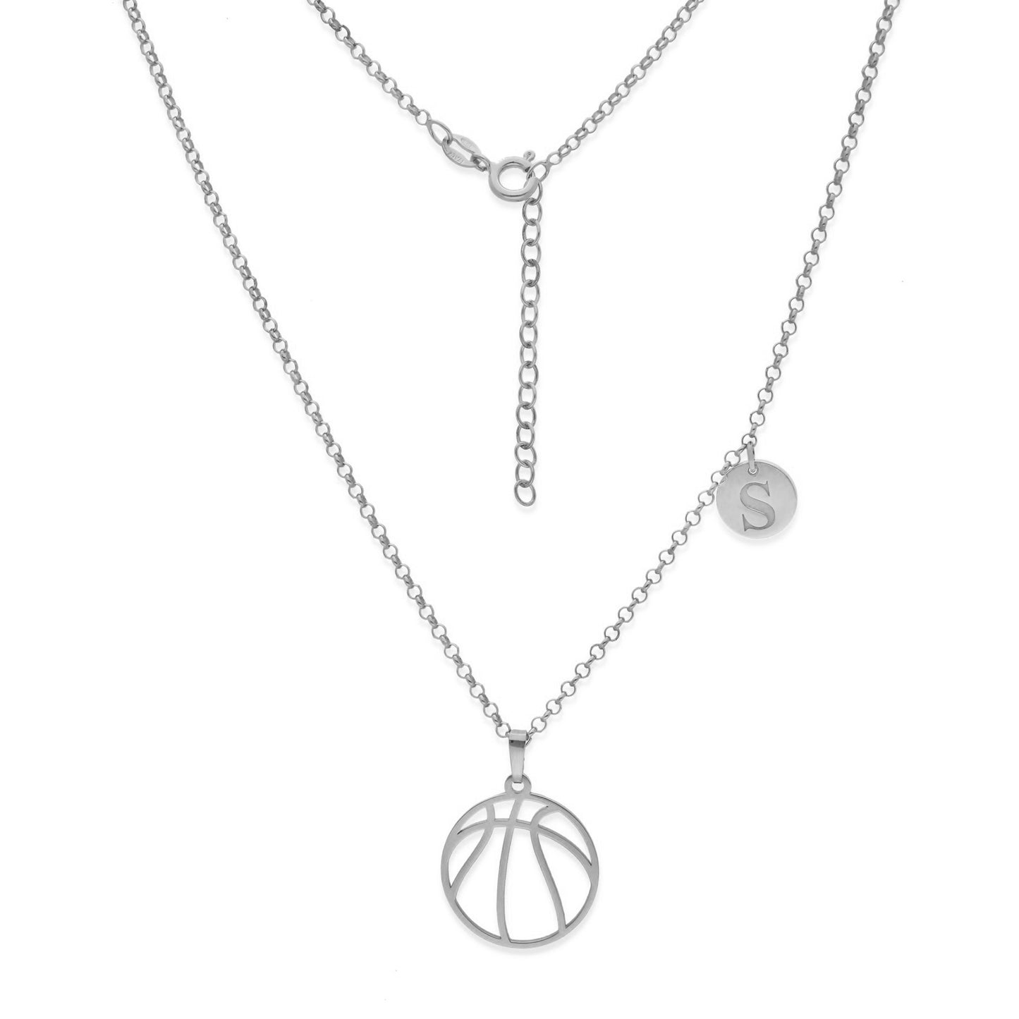 Colgante Balón Baloncesto en Plata de Ley 925