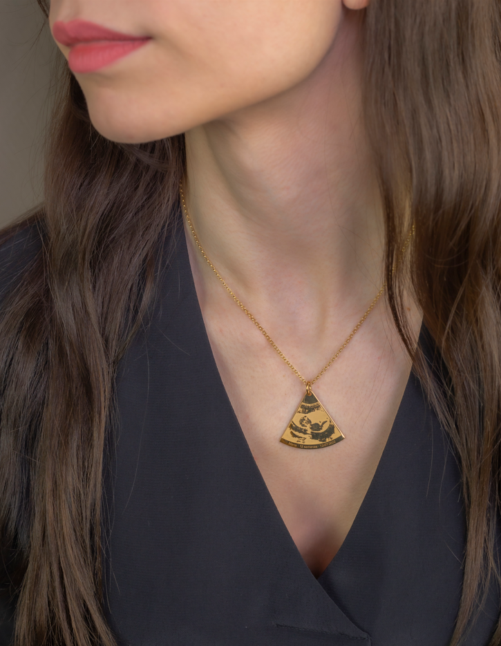 Colgante Ecografía Personalizado en Plata 925 con Baño de Oro 18k