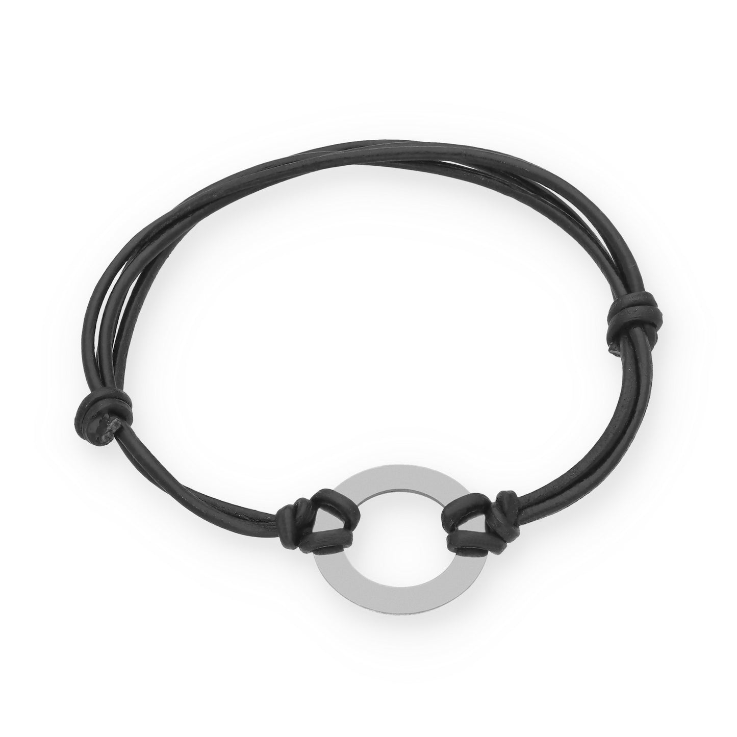 Pulsera Adel en Plata de Ley 925 con baño Oro rosa 18k y cuero
