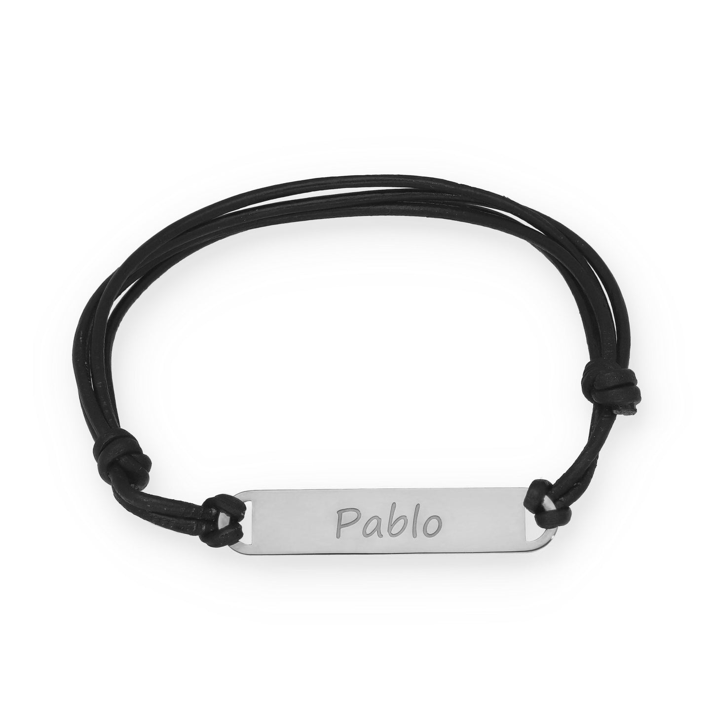 Pulsera Horacio en Plata de Ley 925 y cuero