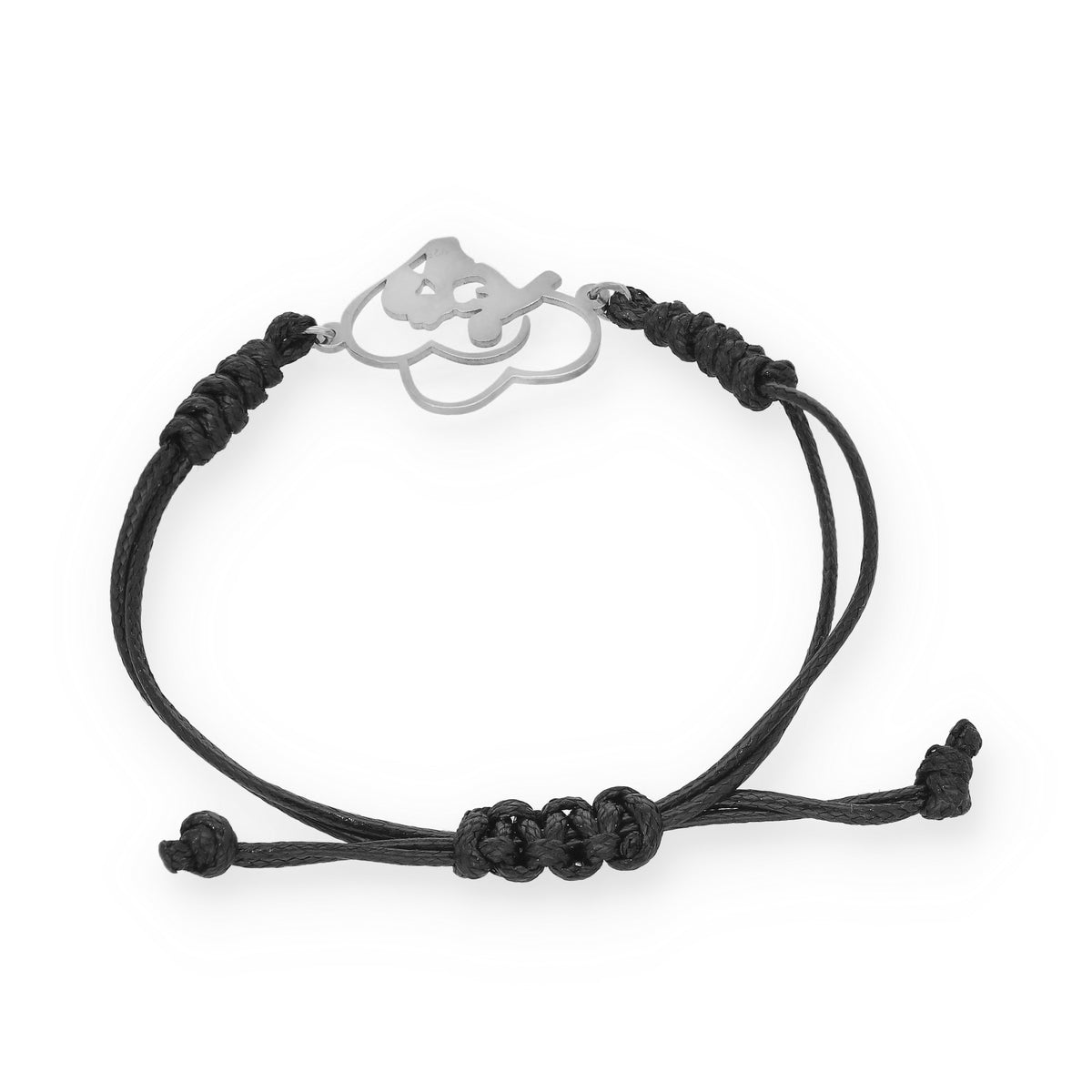 Pulsera Maia en Plata de Ley 925 con baño Oro rosa 18k y macramé