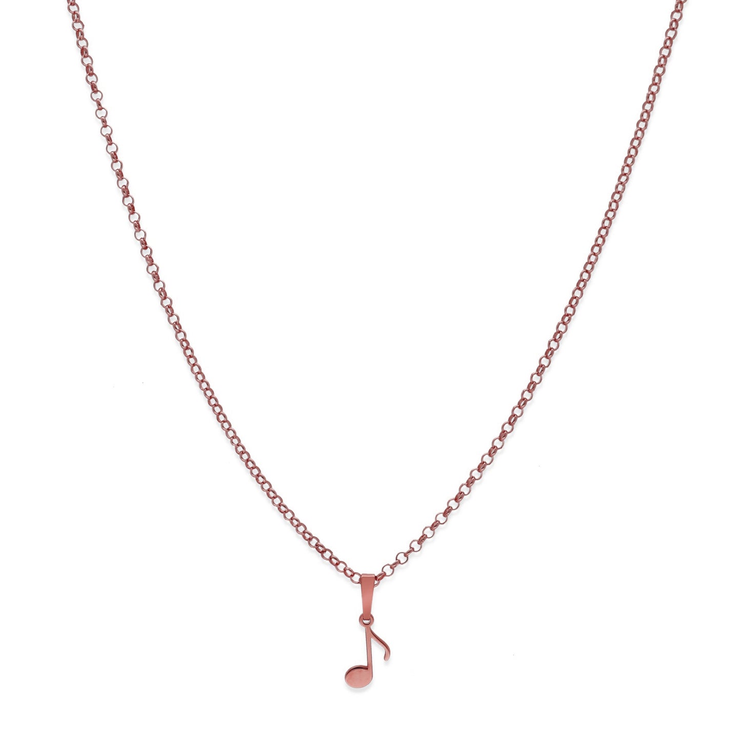 Colgante Nota Musical en Plata de Ley 925 y baño Oro rosa 18k