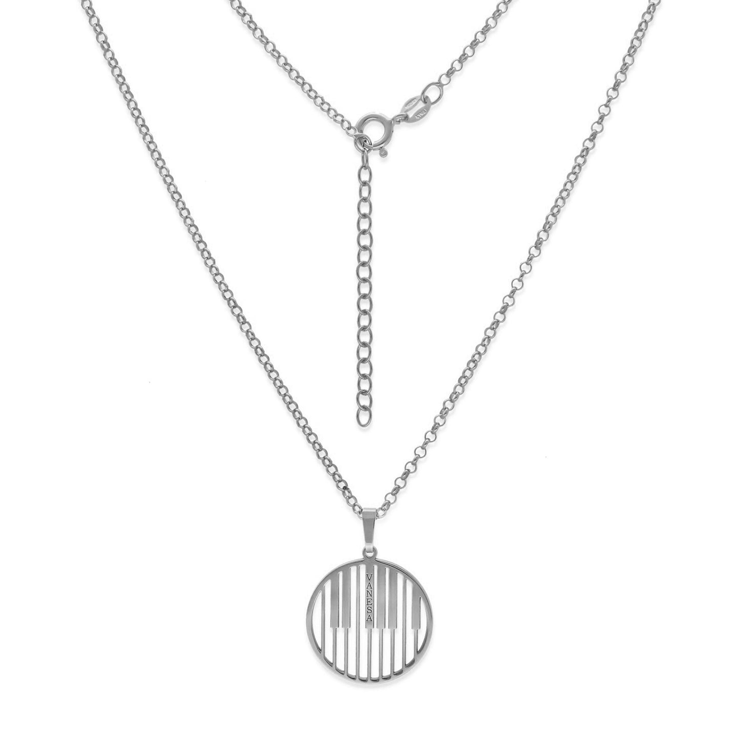 Colgante Piano en Plata de Ley 925 y baño Oro 18k