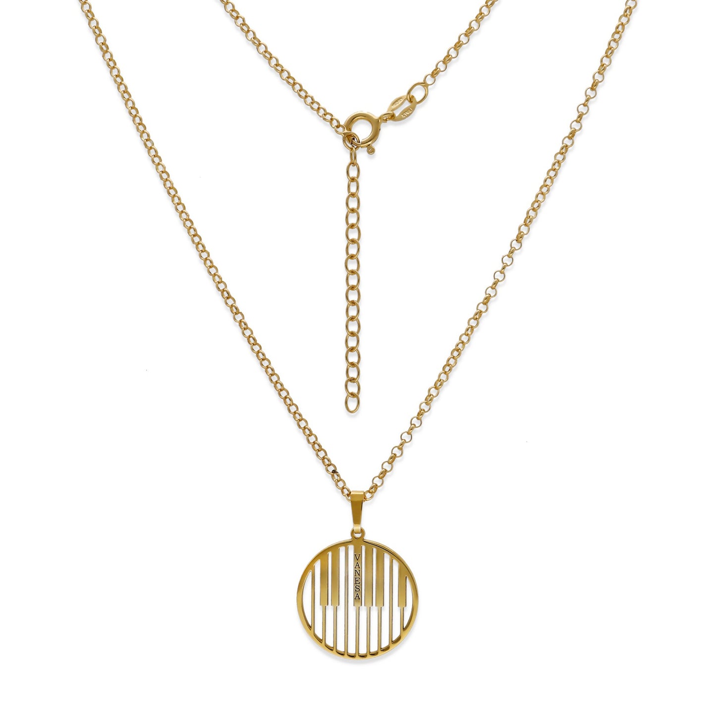 Colgante Piano en Plata de Ley 925 y baño Oro 18k