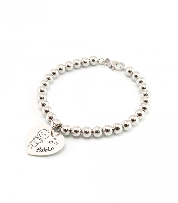 Pulsera de bolas Te regalo mi corazón Mamá
