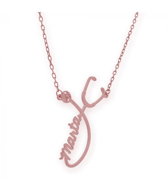 Colgante Fonendoscopio Nombre en Plata 925