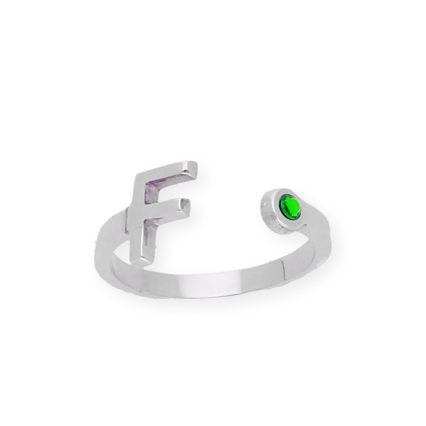 Anillo Inicial con Piedra de Color en Plata 925