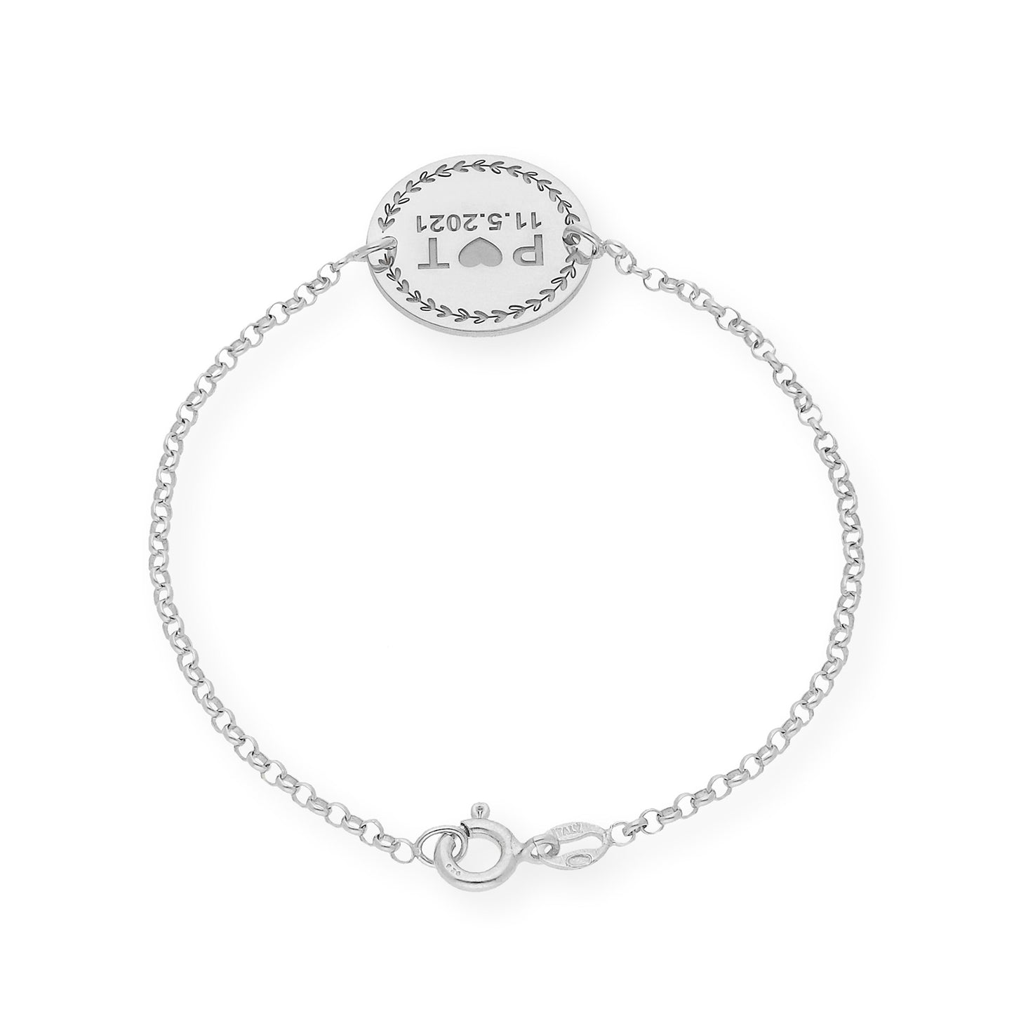 Pulsera con Dije Inicial Love en Plata 925