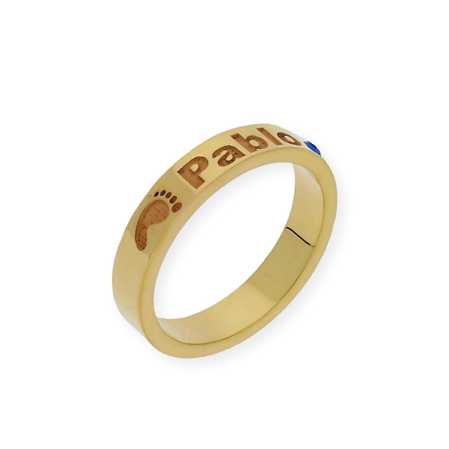 Anillo Amor de Madre con Piedra de Color en Plata 925 con Baño de Oro 18k
