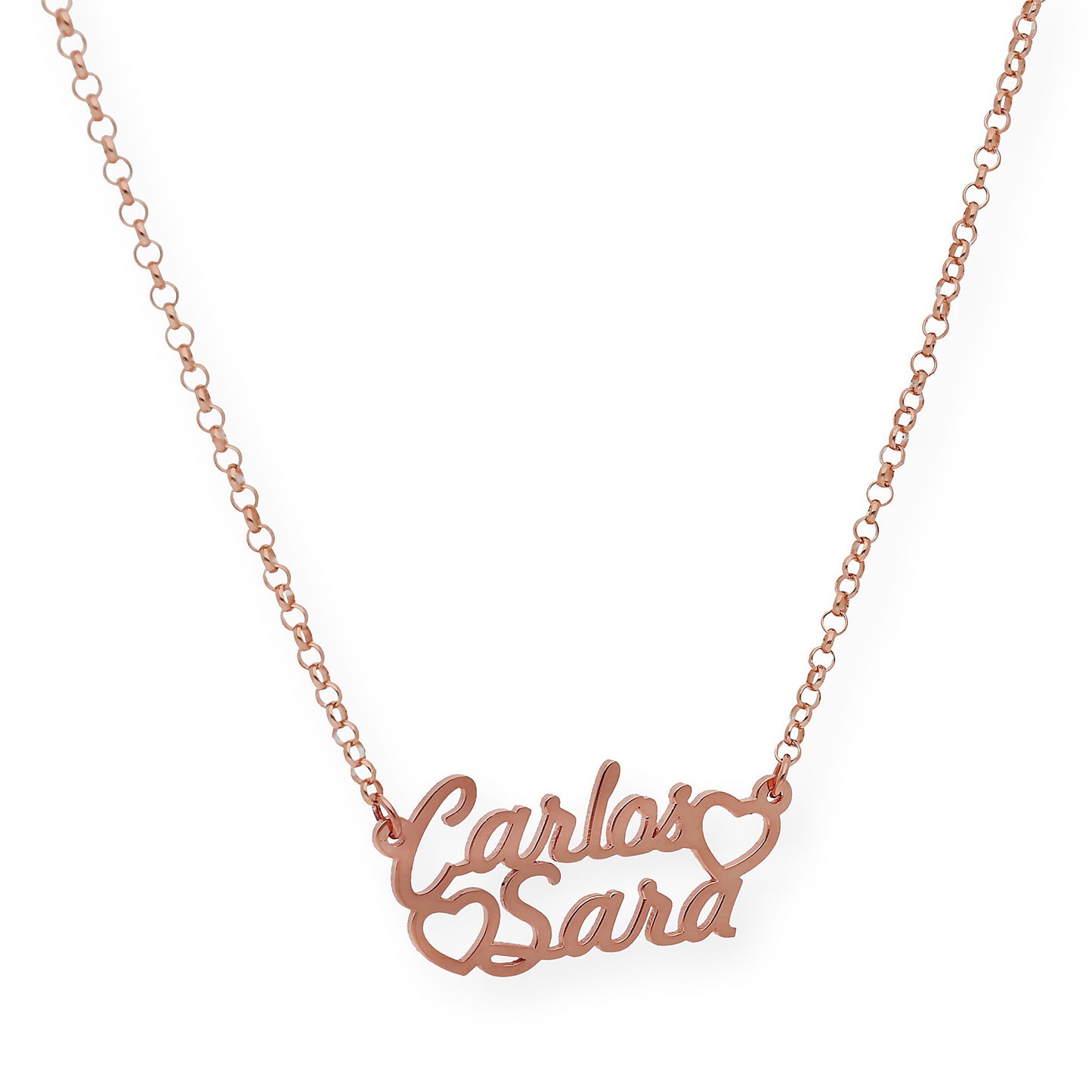 Colgante Eurídice Corazón y Nombres en Plata 925