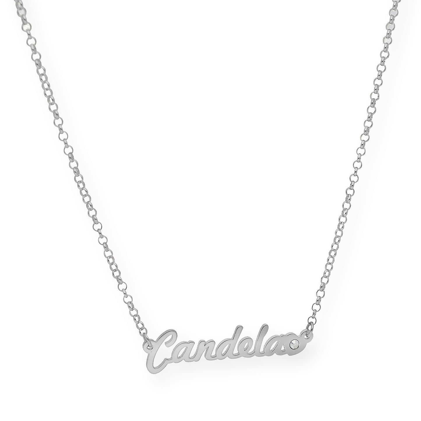 Colgante Nombre Helen Corazón con Circonita en Plata 925