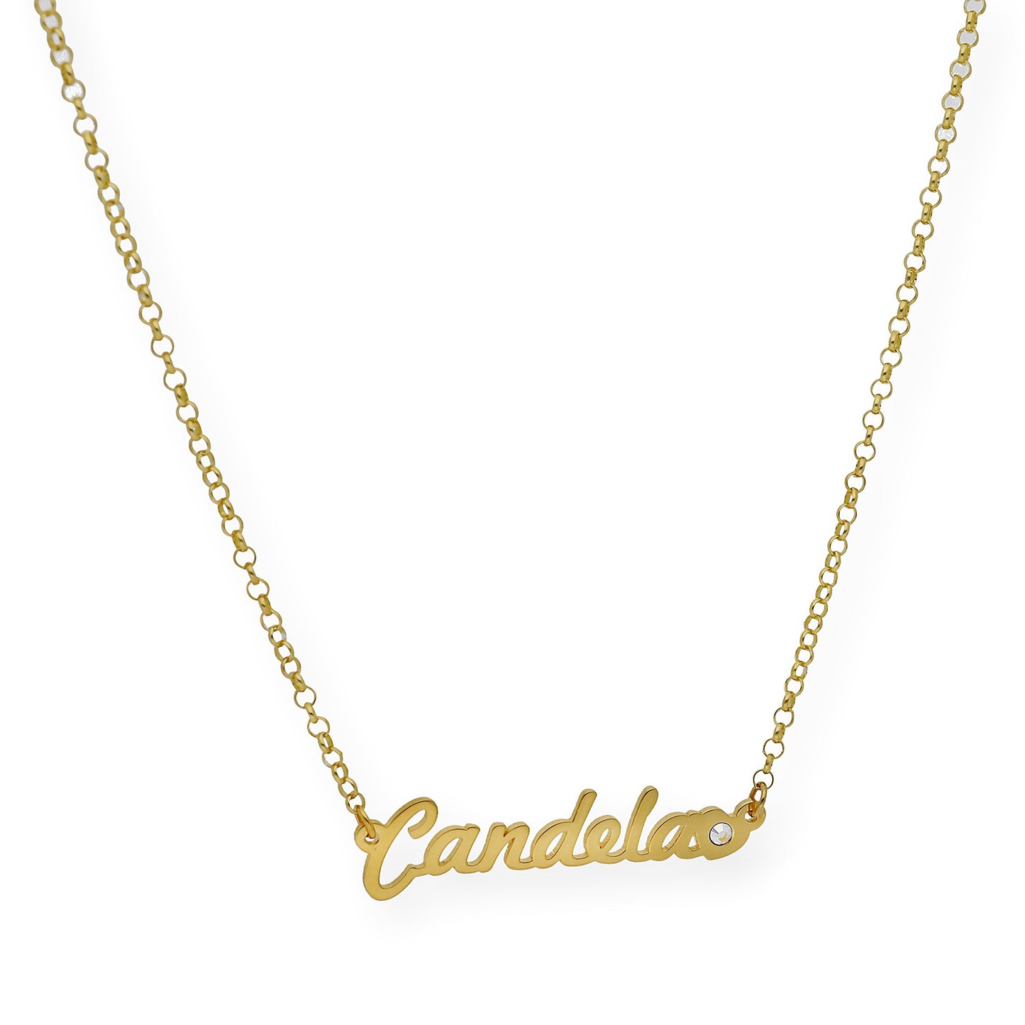 Colgante Nombre Helen Corazón con Circonita en Plata 925 con Baño de Oro Rosa 18k