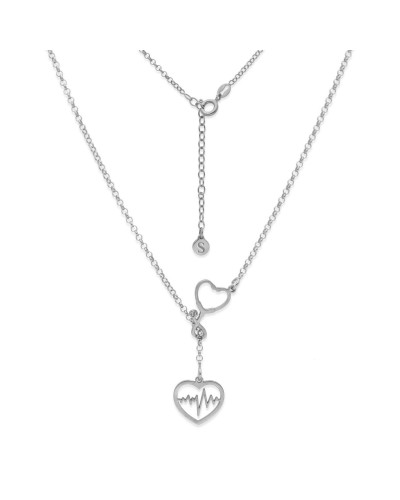 Colgante Fonendoscopio Corazones en Plata de Ley 925