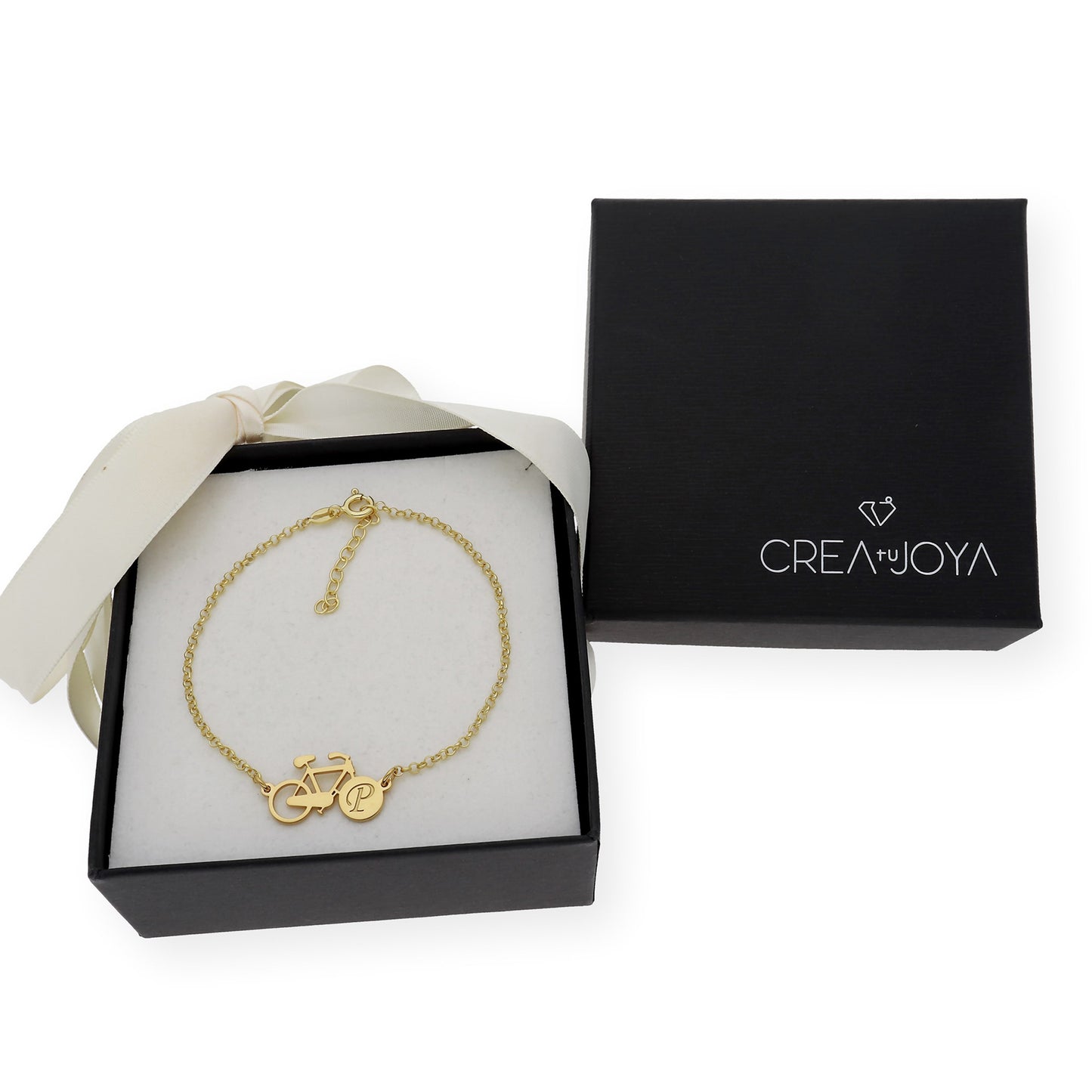 Pulsera Bicicleta Inicial en Plata 925 y Baño de Oro Rosa 18k