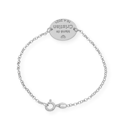 Pulsera Dije Ina Mamá con nombre y Fecha en Plata 925