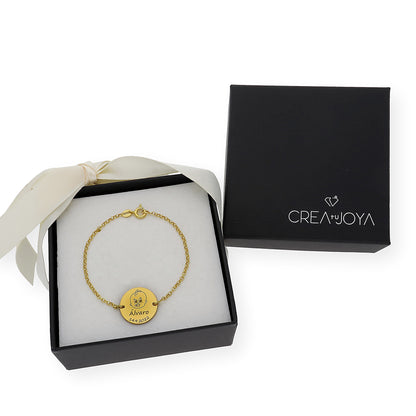 Pulsera Dije Bebé con Nombre y Fecha en Plata 925