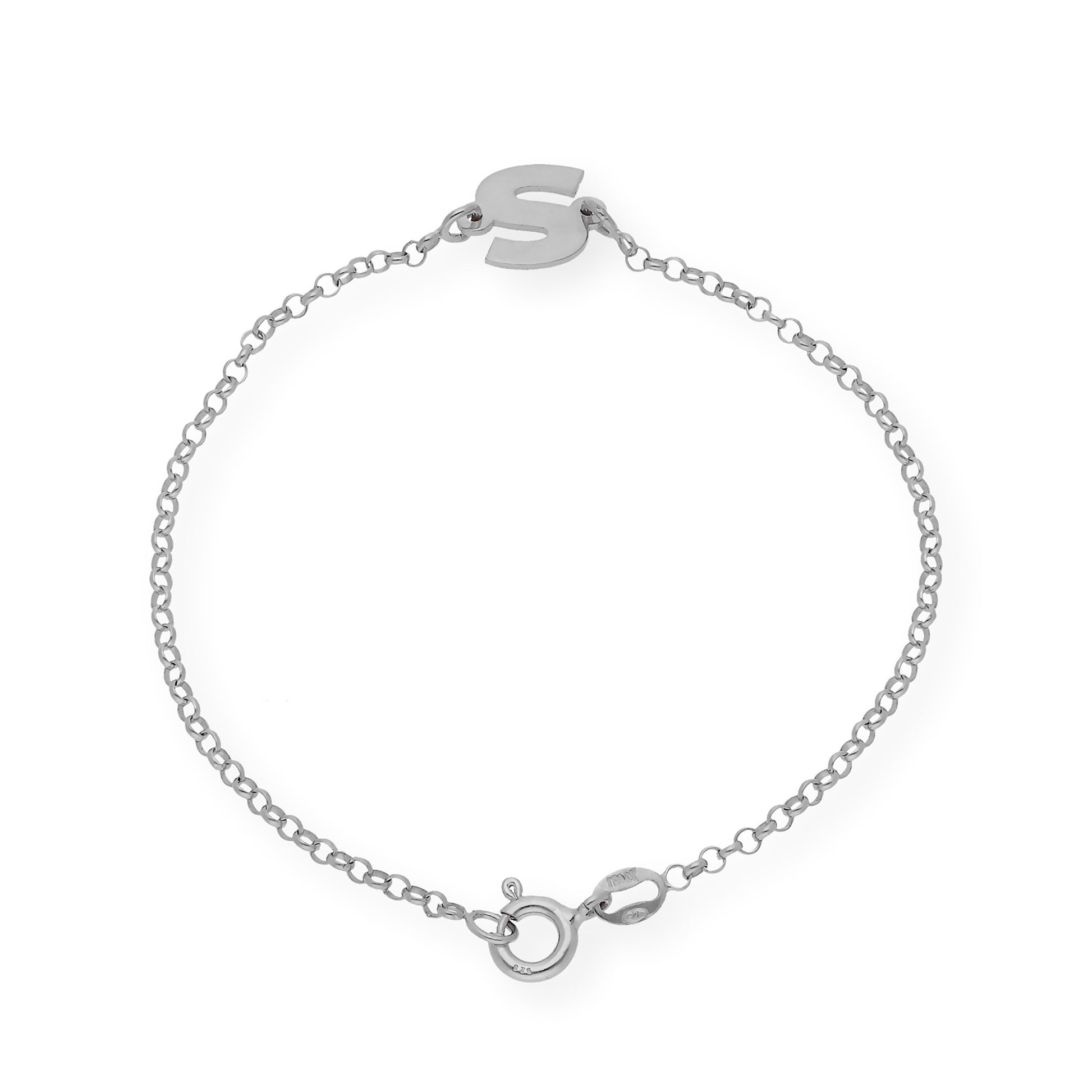 Pulsera Inicial Alison en Plata 925 con Baño de Oro 18k