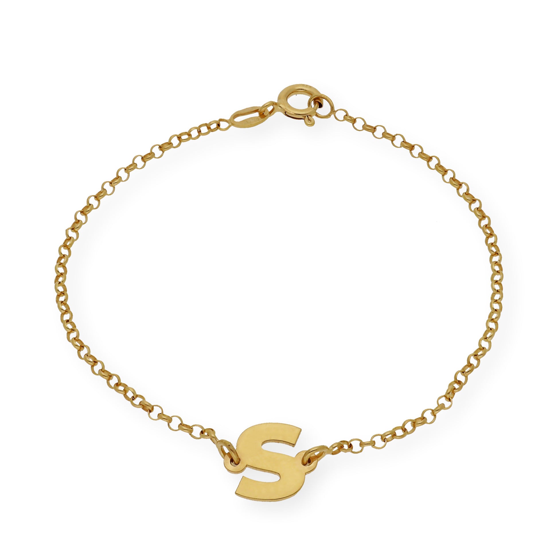 Pulsera Inicial Alison en Plata 925 con Baño de Oro 18k