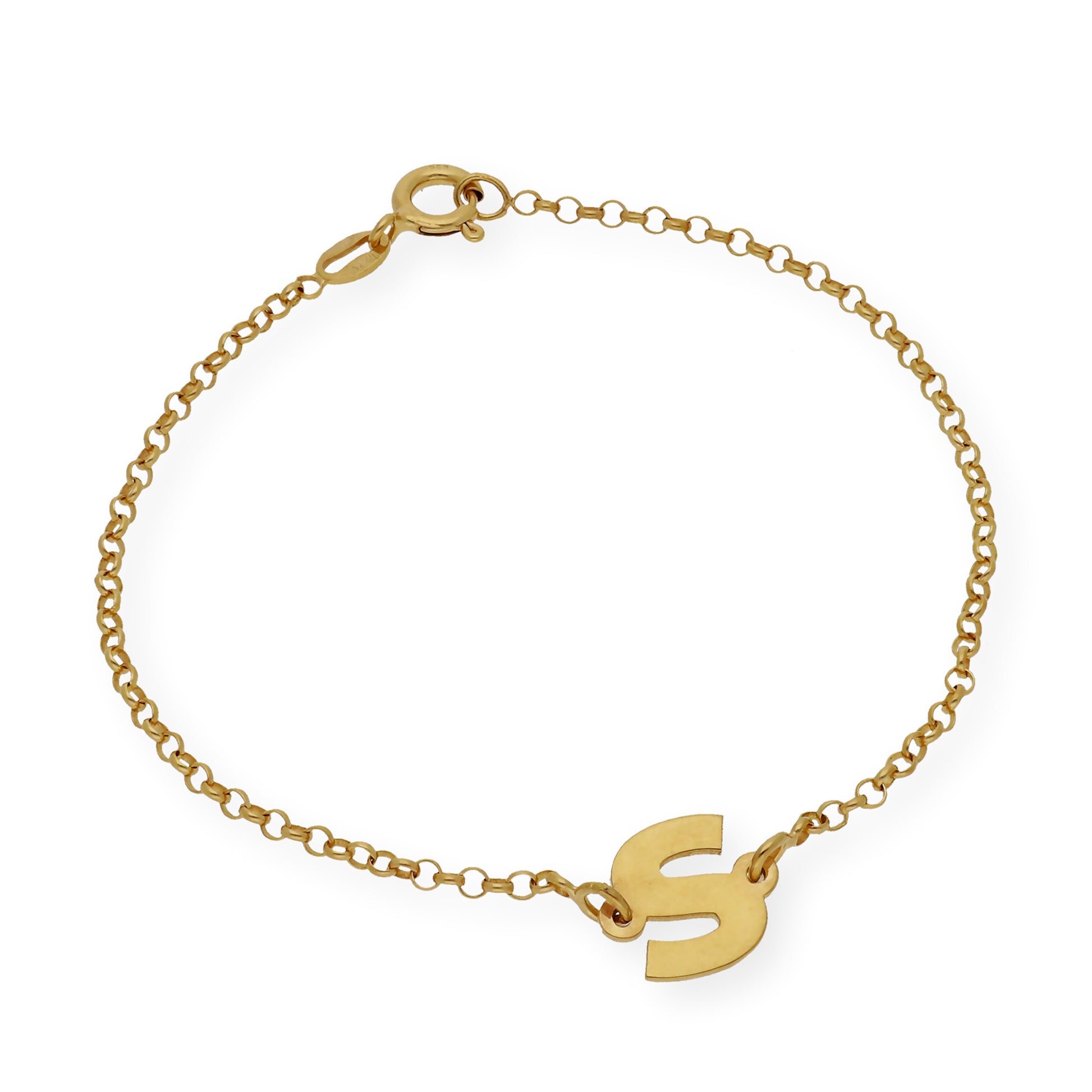 Pulsera Inicial Alison en Plata 925 con Baño de Oro 18k