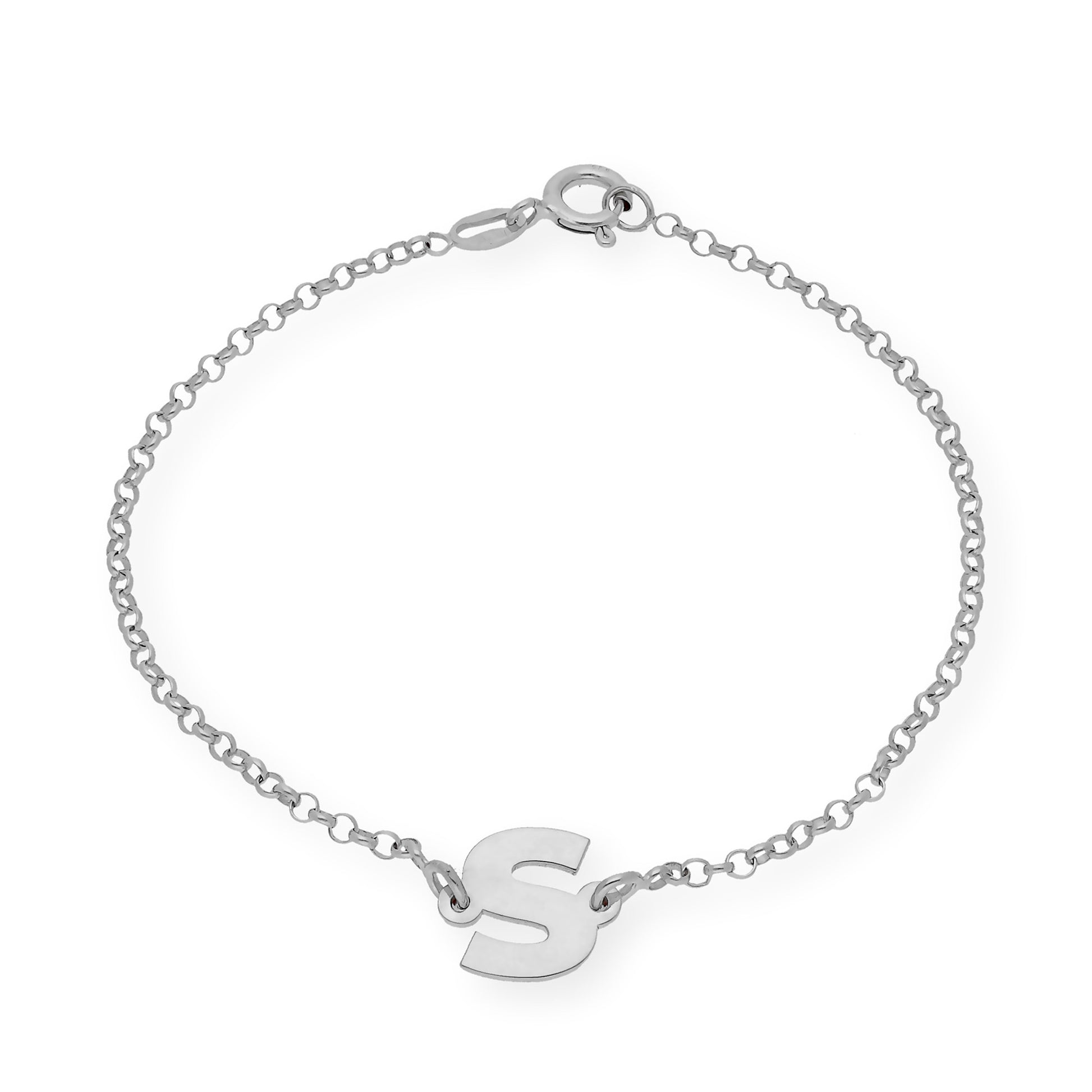 Pulsera Inicial Alison en Plata 925 con Baño de Oro Rosa 18k