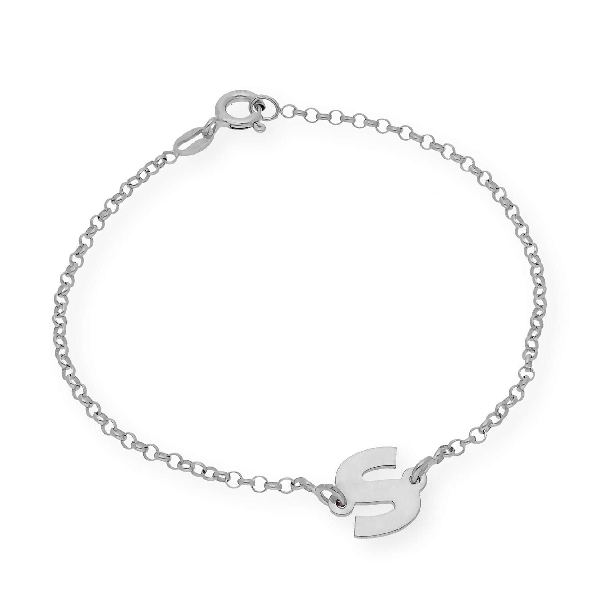 Pulsera Inicial Alison en Plata 925 con Baño de Oro Rosa 18k