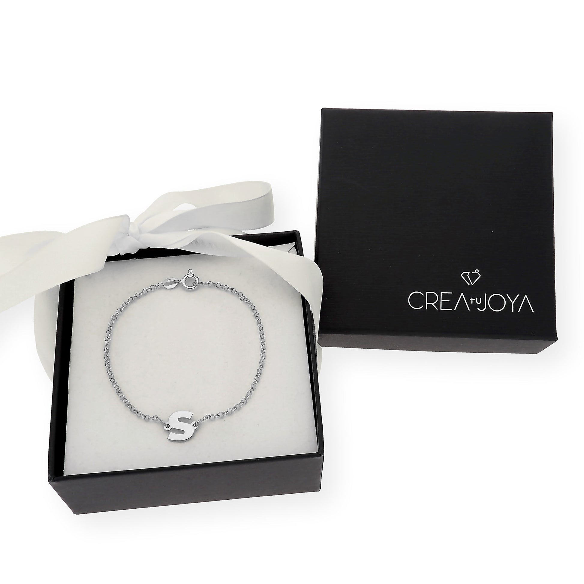 Pulsera Inicial Alison en Plata 925 con Baño de Oro Rosa 18k