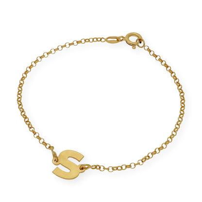 Pulsera Inicial Alison en Plata 925 con Baño de Oro Rosa 18k