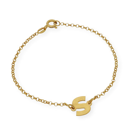 Pulsera Inicial Alison en Plata 925 con Baño de Oro Rosa 18k