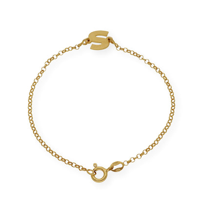 Pulsera Inicial Alison en Plata 925 con Baño de Oro Rosa 18k