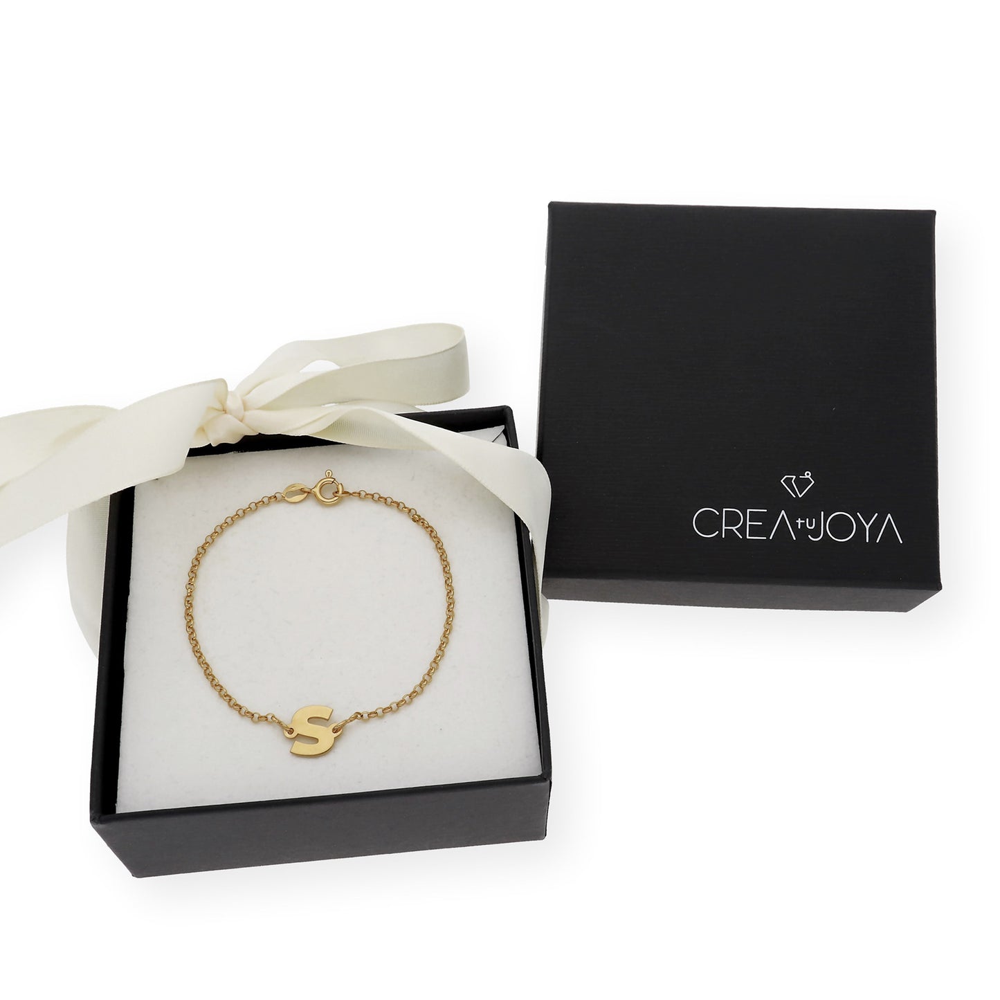 Pulsera Inicial Alison en Plata 925 con Baño de Oro Rosa 18k