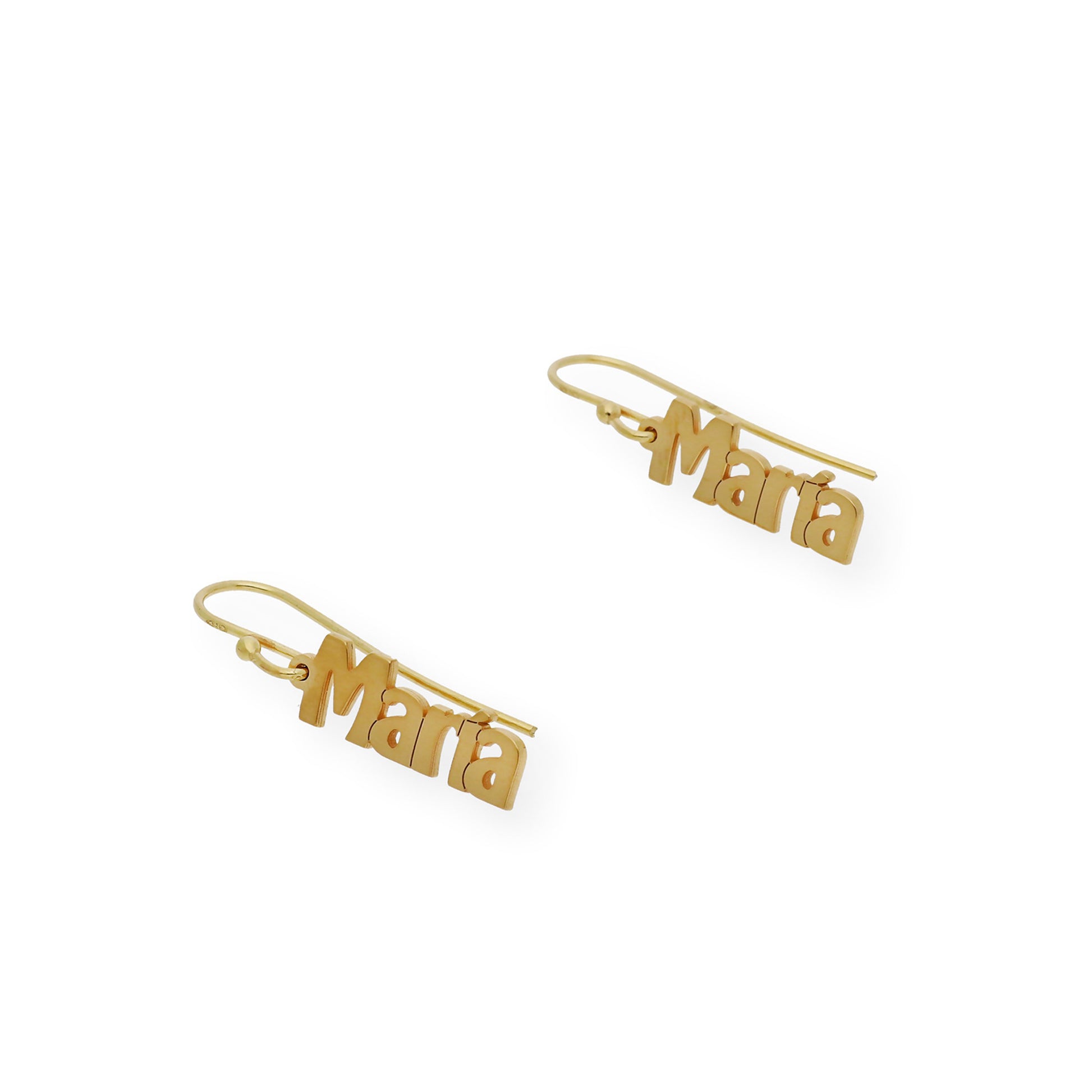Pendientes Eloise Nombre Personalizado en Plata 925 con Baño de Oro 18k